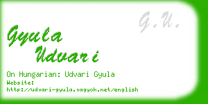 gyula udvari business card